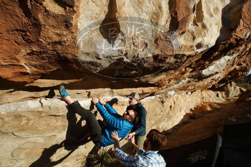 Bouldering in Hueco Tanks on 02/29/2020 with Blue Lizard Climbing and Yoga
Filename: SRM_20200229_1802060.jpg
Aperture: f/6.3
Shutter Speed: 1/400
Body: Canon EOS-1D Mark II
Lens: Canon EF 16-35mm f/2.8 L