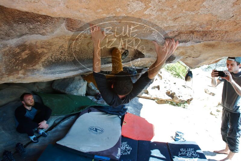 Bouldering in Hueco Tanks on 03/07/2020 with Blue Lizard Climbing and Yoga
Filename: SRM_20200307_1207181.jpg
Aperture: f/5.6
Shutter Speed: 1/250
Body: Canon EOS-1D Mark II
Lens: Canon EF 16-35mm f/2.8 L