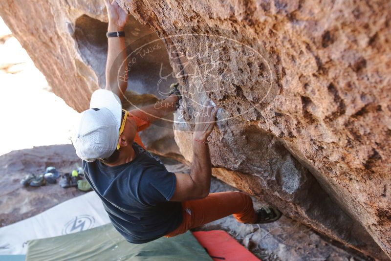 Bouldering in Hueco Tanks on 03/07/2020 with Blue Lizard Climbing and Yoga
Filename: SRM_20200307_1540250.jpg
Aperture: f/4.0
Shutter Speed: 1/320
Body: Canon EOS-1D Mark II
Lens: Canon EF 16-35mm f/2.8 L