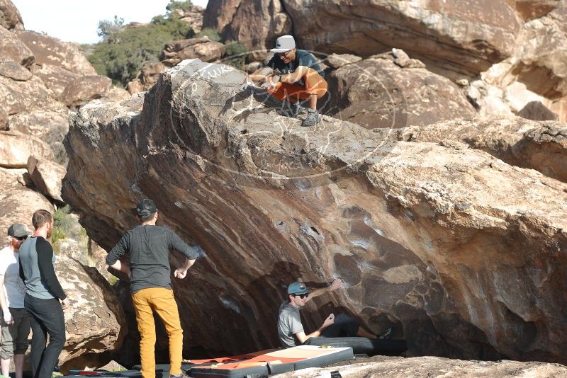 Bouldering in Hueco Tanks on 03/07/2020 with Blue Lizard Climbing and Yoga
Filename: SRM_20200307_1707040.jpg
Aperture: f/4.0
Shutter Speed: 1/250
Body: Canon EOS-1D Mark II
Lens: Canon EF 50mm f/1.8 II
