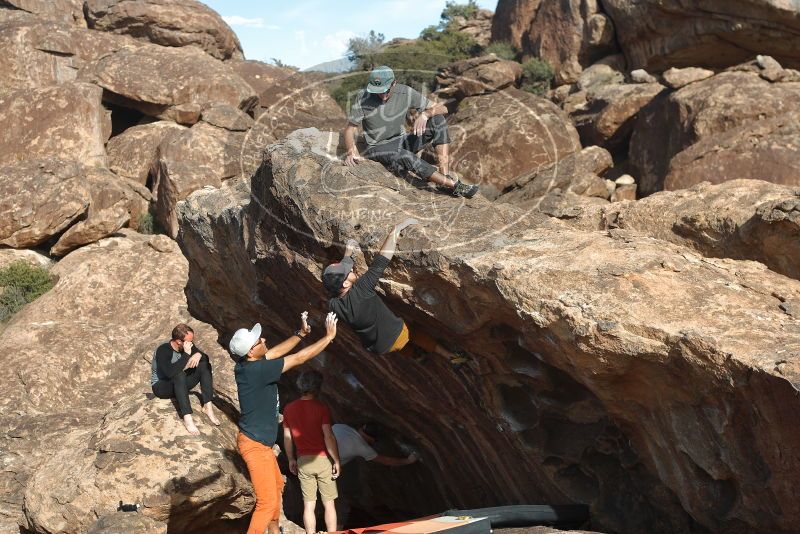 Bouldering in Hueco Tanks on 03/07/2020 with Blue Lizard Climbing and Yoga
Filename: SRM_20200307_1713510.jpg
Aperture: f/5.0
Shutter Speed: 1/250
Body: Canon EOS-1D Mark II
Lens: Canon EF 50mm f/1.8 II