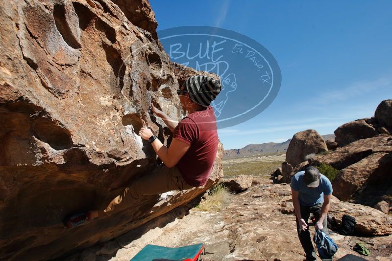 Bouldering in Hueco Tanks on 03/06/2020 with Blue Lizard Climbing and Yoga
Filename: SRM_20200306_1115480.jpg
Aperture: f/5.6
Shutter Speed: 1/500
Body: Canon EOS-1D Mark II
Lens: Canon EF 16-35mm f/2.8 L
