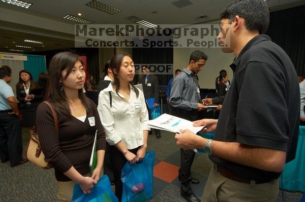 The Asian Business Students Association (ABSA) and the Hispanic Business Student Association (HBSA) hosted the career fair in the San Jacinto Residence Hall, Tuesday, February 6, 2007.

Filename: SRM_20070206_1831047.jpg
Aperture: f/6.3
Shutter Speed: 1/125
Body: Canon EOS-1D Mark II
Lens: Sigma 15-30mm f/3.5-4.5 EX Aspherical DG DF