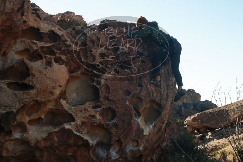 Bouldering in Hueco Tanks on 03/16/2020 with Blue Lizard Climbing and Yoga
Filename: SRM_20200316_0922310.jpg
Aperture: f/9.0
Shutter Speed: 1/320
Body: Canon EOS-1D Mark II
Lens: Canon EF 50mm f/1.8 II