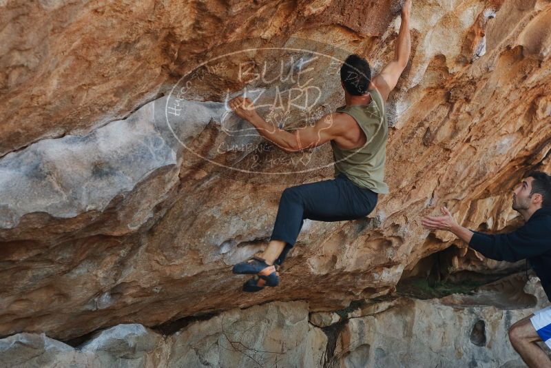 Bouldering in Hueco Tanks on 03/16/2020 with Blue Lizard Climbing and Yoga
Filename: SRM_20200316_1009381.jpg
Aperture: f/5.0
Shutter Speed: 1/320
Body: Canon EOS-1D Mark II
Lens: Canon EF 50mm f/1.8 II