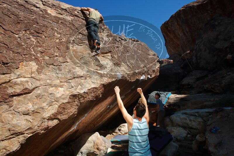 Bouldering in Hueco Tanks on 03/16/2020 with Blue Lizard Climbing and Yoga
Filename: SRM_20200316_1158540.jpg
Aperture: f/8.0
Shutter Speed: 1/250
Body: Canon EOS-1D Mark II
Lens: Canon EF 16-35mm f/2.8 L