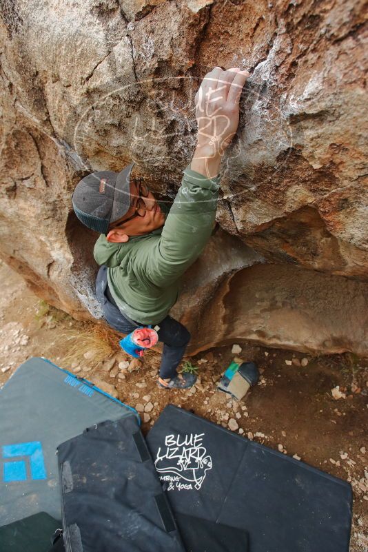 Bouldering in Hueco Tanks on 03/15/2020 with Blue Lizard Climbing and Yoga
Filename: SRM_20200315_1006510.jpg
Aperture: f/5.0
Shutter Speed: 1/400
Body: Canon EOS-1D Mark II
Lens: Canon EF 16-35mm f/2.8 L