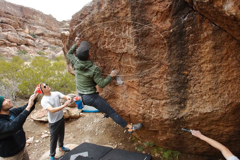 Bouldering in Hueco Tanks on 03/15/2020 with Blue Lizard Climbing and Yoga
Filename: SRM_20200315_1021000.jpg
Aperture: f/5.6
Shutter Speed: 1/400
Body: Canon EOS-1D Mark II
Lens: Canon EF 16-35mm f/2.8 L