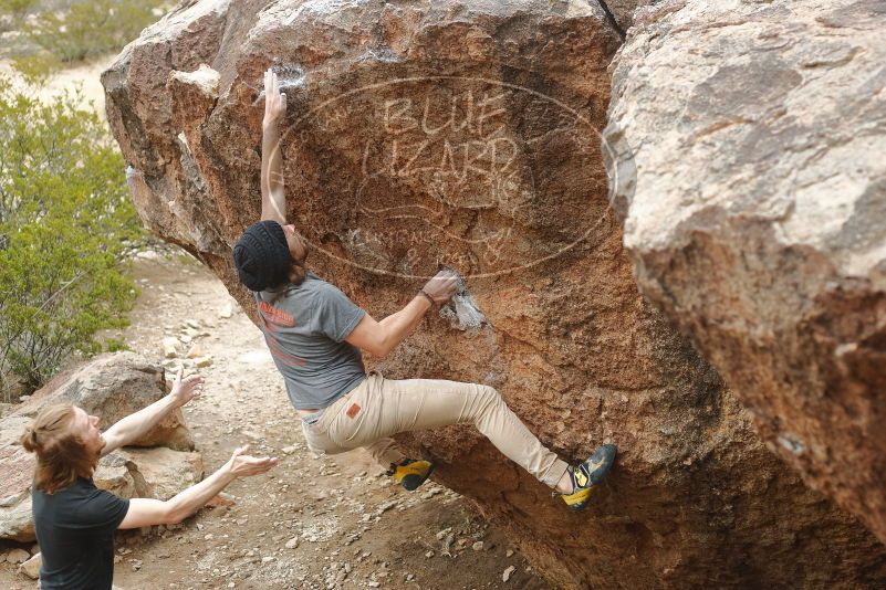 Bouldering in Hueco Tanks on 03/15/2020 with Blue Lizard Climbing and Yoga
Filename: SRM_20200315_1126410.jpg
Aperture: f/3.2
Shutter Speed: 1/640
Body: Canon EOS-1D Mark II
Lens: Canon EF 50mm f/1.8 II