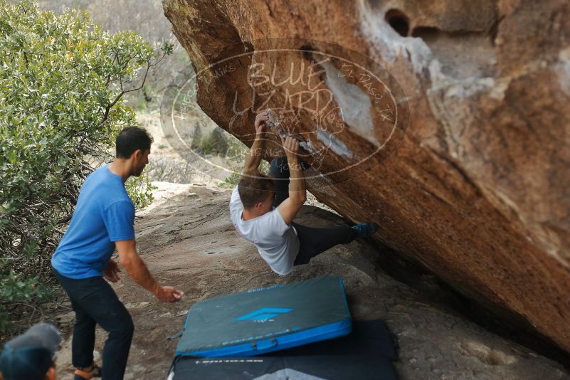 Bouldering in Hueco Tanks on 03/15/2020 with Blue Lizard Climbing and Yoga

Filename: SRM_20200315_1208140.jpg
Aperture: f/2.8
Shutter Speed: 1/800
Body: Canon EOS-1D Mark II
Lens: Canon EF 50mm f/1.8 II