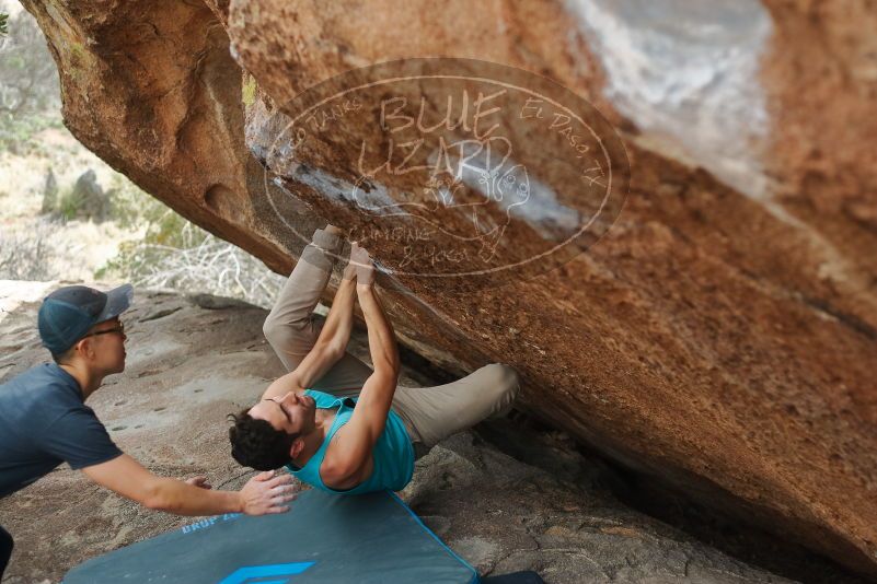 Bouldering in Hueco Tanks on 03/15/2020 with Blue Lizard Climbing and Yoga

Filename: SRM_20200315_1215560.jpg
Aperture: f/2.8
Shutter Speed: 1/640
Body: Canon EOS-1D Mark II
Lens: Canon EF 50mm f/1.8 II