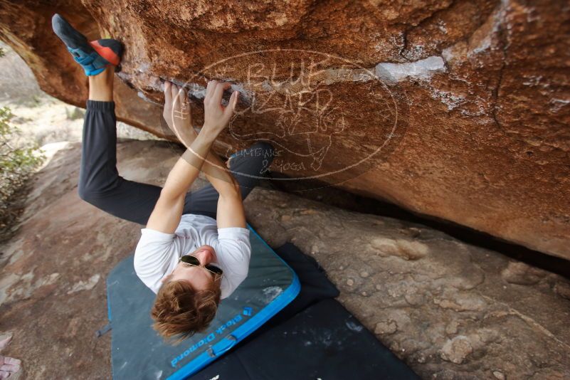Bouldering in Hueco Tanks on 03/15/2020 with Blue Lizard Climbing and Yoga
Filename: SRM_20200315_1222530.jpg
Aperture: f/4.0
Shutter Speed: 1/320
Body: Canon EOS-1D Mark II
Lens: Canon EF 16-35mm f/2.8 L