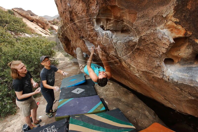 Bouldering in Hueco Tanks on 03/15/2020 with Blue Lizard Climbing and Yoga
Filename: SRM_20200315_1257230.jpg
Aperture: f/5.6
Shutter Speed: 1/320
Body: Canon EOS-1D Mark II
Lens: Canon EF 16-35mm f/2.8 L