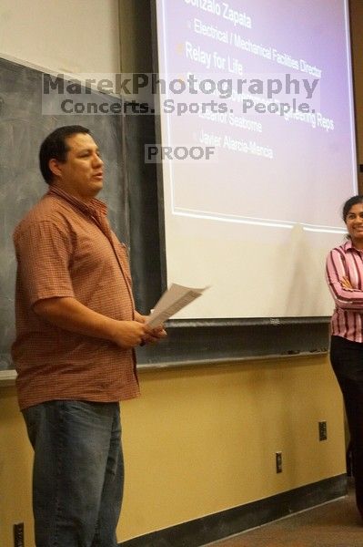 Gonzalo Zapata, the electrical and mechanical facilities director, presenting how they can help, at the Engineering Council meeting, Monday, February 19, 2007.

Filename: SRM_20070219_1913268.jpg
Aperture: f/7.1
Shutter Speed: 1/60
Body: Canon EOS 20D
Lens: Canon EF 50mm f/1.8 II