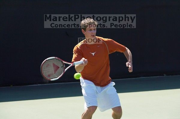 Luis Diaz Barriga and Bernhard Deussner. The University of Texas (UT) men's tennis team defeated Georgia Tech (GT) Saturday, February 24, 2007..
Filename: SRM_20070224_1342524.jpg
Aperture: f/5.0
Shutter Speed: 1/1000
Body: Canon EOS-1D Mark II
Lens: Canon EF 80-200mm f/2.8 L