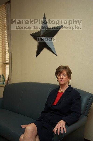 Portraits of UT Vice President of Employee and Campus Services Patricia L Clubb.

Filename: SRM_20070301_1406365.jpg
Aperture: f/4.5
Shutter Speed: 1/250
Body: Canon EOS-1D Mark II
Lens: Sigma 15-30mm f/3.5-4.5 EX Aspherical DG DF