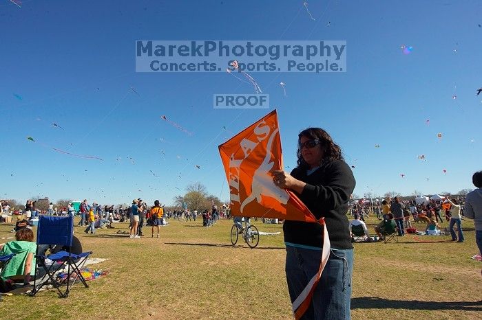 Madhav Tadikonda, class of 1997, and Anjali Patel, class of 1999, fly a UT kite at the 79th annual Zilker Park Kite Festival, Sunday, March 4, 2007.
Filename: SRM_20070304_1537209.jpg
Aperture: f/11.0
Shutter Speed: 1/250
Body: Canon EOS-1D Mark II
Lens: Sigma 15-30mm f/3.5-4.5 EX Aspherical DG DF