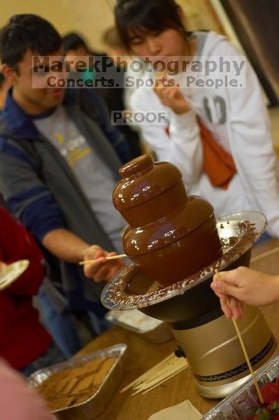 Nalin Verma and Taeyoung Kim. The Asian Business Students Association (ABSA) hosted a chocolate fondue Friday, January 26, 2007 before heading off to a movie premier.
Filename: SRM_20070126_1652228.jpg
Aperture: f/2.0
Shutter Speed: 1/50
Body: Canon EOS-1D Mark II
Lens: Canon EF 50mm f/1.8 II