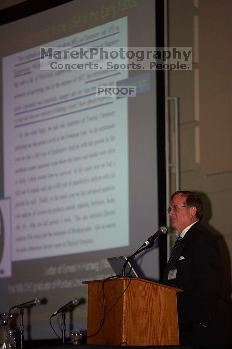 Nicholas A. Peppas gave the AIChE institute lecture, Le Plus Ça Change...Nanotechnology and Bioengineering in An Evolving Chemical Engineering World, on Wednesday, November 7, 2007.

Filename: SRM_20071107_1331244.jpg
Aperture: f/2.8
Shutter Speed: 1/250
Body: Canon EOS-1D Mark II
Lens: Canon EF 80-200mm f/2.8 L