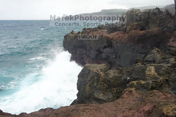 Hike to the Nakalele blowholes along the surf-beaten lava formations.
Filename: SRM_20071219_1346370.jpg
Aperture: f/10.0
Shutter Speed: 1/250
Body: Canon EOS-1D Mark II
Lens: Sigma 15-30mm f/3.5-4.5 EX Aspherical DG DF