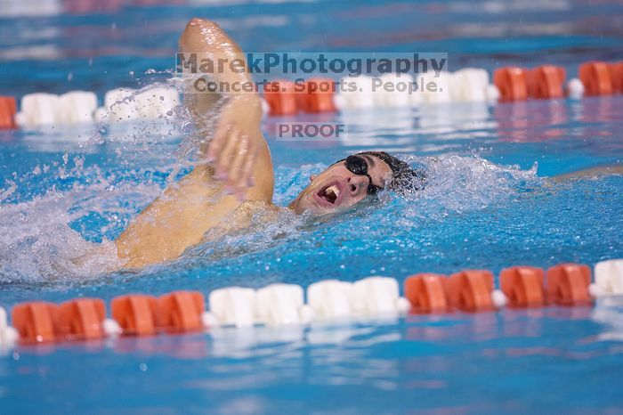 UT sophomore Ricky Berens took first in the 500 yard freestyle with a time of 4:27.92. The University of Texas Longhorns defeated The University of Georgia Bulldogs 157-135 on Saturday, January 12, 2008.
Filename: SRM_20080112_1206106.jpg
Aperture: f/2.8
Shutter Speed: 1/400
Body: Canon EOS-1D Mark II
Lens: Canon EF 300mm f/2.8 L IS