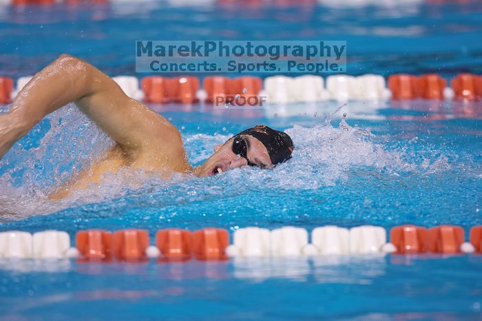 UT sophomore Ricky Berens took first in the 500 yard freestyle with a time of 4:27.92. The University of Texas Longhorns defeated The University of Georgia Bulldogs 157-135 on Saturday, January 12, 2008.
Filename: SRM_20080112_1208124.jpg
Aperture: f/2.8
Shutter Speed: 1/400
Body: Canon EOS-1D Mark II
Lens: Canon EF 300mm f/2.8 L IS