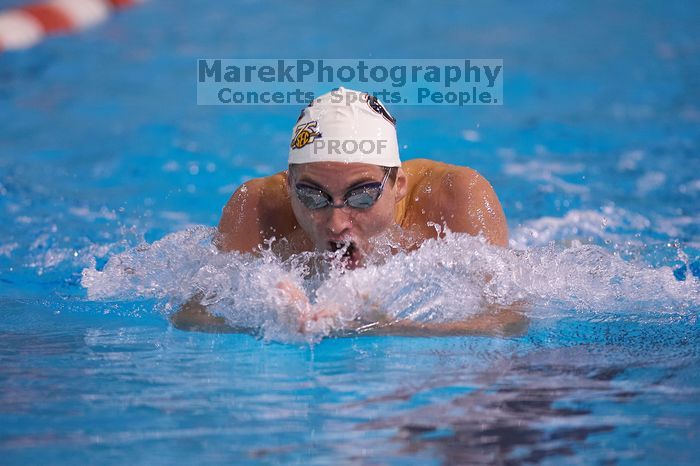 Georgia's Hunter Lainhart competed in the 400 yard IM with a time of 4:11.04. The University of Texas Longhorns defeated The University of Georgia Bulldogs 157-135 on Saturday, January 12, 2008.
Filename: SRM_20080112_1239380.jpg
Aperture: f/2.8
Shutter Speed: 1/400
Body: Canon EOS-1D Mark II
Lens: Canon EF 300mm f/2.8 L IS