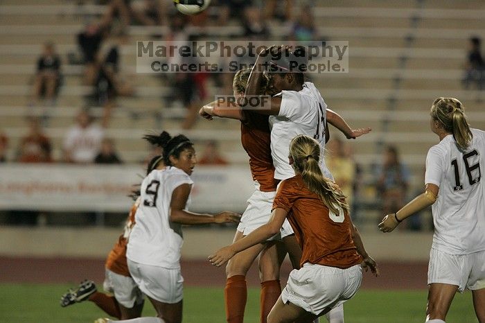 The University of Texas women's soccer team tied 0-0 against the Texas A&M Aggies Friday night, September 27, 2008.
Filename: SRM_20080926_1938305.jpg
Aperture: f/4.0
Shutter Speed: 1/500
Body: Canon EOS-1D Mark II
Lens: Canon EF 300mm f/2.8 L IS