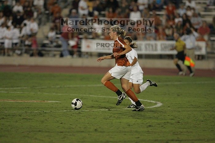 UT freshman Kylie Doniak (#15, Midfielder). The University of Texas women's soccer team tied 0-0 against the Texas A&M Aggies Friday night, September 27, 2008.
Filename: SRM_20080926_2031462.jpg
Aperture: f/2.8
Shutter Speed: 1/640
Body: Canon EOS-1D Mark II
Lens: Canon EF 300mm f/2.8 L IS