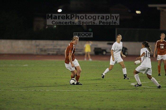 UT freshman Courtney Goodson (#7, Forward and Midfielder). The University of Texas women's soccer team tied 0-0 against the Texas A&M Aggies Friday night, September 27, 2008.
Filename: SRM_20080926_2047464.jpg
Aperture: f/2.8
Shutter Speed: 1/500
Body: Canon EOS-1D Mark II
Lens: Canon EF 300mm f/2.8 L IS