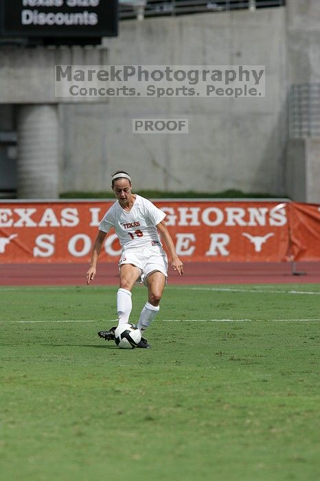UT sophomore Erica Campanelli (#19, Defender) in the second half. The University of Texas women's soccer team won 2-1 against the Iowa State Cyclones Sunday afternoon, October 5, 2008.
Filename: SRM_20081005_13135091.jpg
Aperture: f/5.6
Shutter Speed: 1/2500
Body: Canon EOS-1D Mark II
Lens: Canon EF 300mm f/2.8 L IS