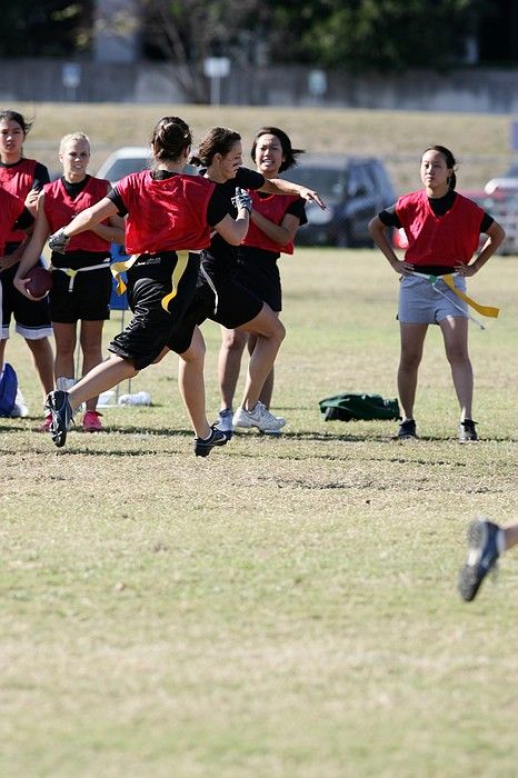 The Cheetahs (chemical engineering team) lost in the Fall 2008 UT flag football intramural championship game on November 9, 2008.
Filename: SRM_20081109_15134268.jpg
Aperture: f/5.0
Shutter Speed: 1/1250
Body: Canon EOS-1D Mark II
Lens: Canon EF 300mm f/2.8 L IS