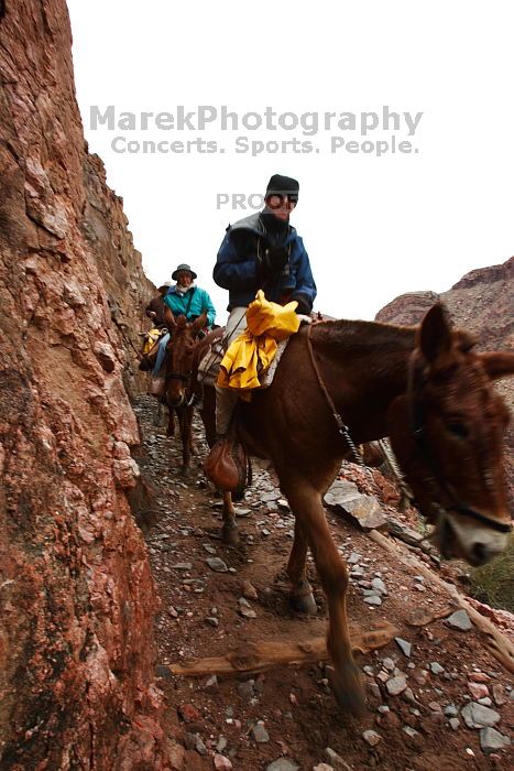 Hiking up the Bright Angel trail from Bright Angel campground to Indian Garden campground, while backpacking the Grand Canyon with Beth, Saturday, January 3, 2009.
Filename: SRM_20090103_12054558.JPG
Aperture: f/11.0
Shutter Speed: 1/40
Body: Canon EOS-1D Mark II
Lens: Canon EF 16-35mm f/2.8 L