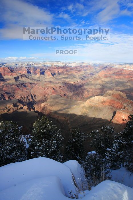 The Grand Canyon from the scenic view, south rim, on Sunday, January 4, 2009.
Filename: SRM_20090104_14302195.JPG
Aperture: f/16.0
Shutter Speed: 1/25
Body: Canon EOS-1D Mark II
Lens: Canon EF 16-35mm f/2.8 L