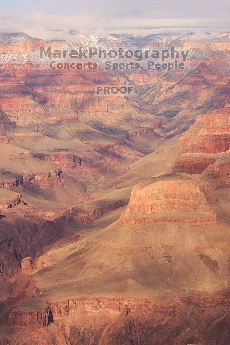 The Grand Canyon from the scenic view, south rim, on Sunday, January 4, 2009.
Filename: SRM_20090104_14313496.JPG
Aperture: f/16.0
Shutter Speed: 1/250
Body: Canon EOS-1D Mark II
Lens: Canon EF 100-400mm f/4.5-5.6 L IS USM