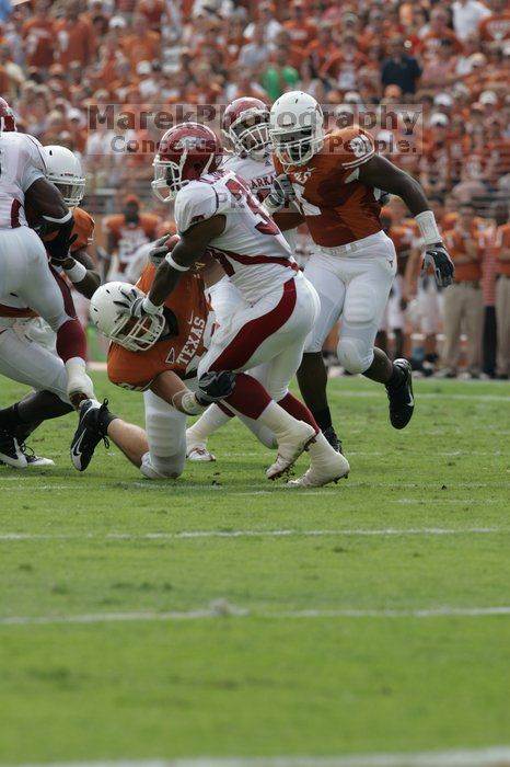 The University of Texas football team defeated the Arkansas Razorbacks with a score of 52-10 in Austin, TX on Saturday, September 27, 2008.
Filename: SRM_20080927_15191472.jpg
Aperture: f/6.3
Shutter Speed: 1/640
Body: Canon EOS-1D Mark II
Lens: Canon EF 300mm f/2.8 L IS