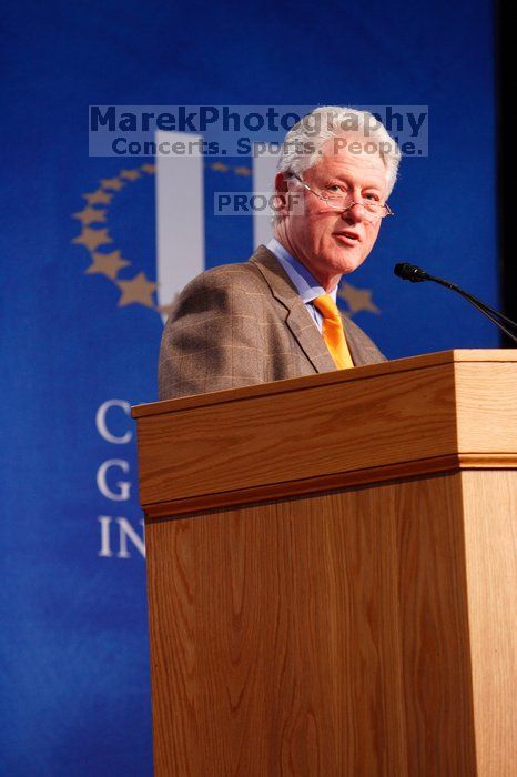 Former President Bill Clinton speaking at the CGIU meeting. Day one of the 2nd Annual Clinton Global Initiative University (CGIU) meeting was held at The University of Texas at Austin, Friday, February 13, 2009.
Filename: SRM_20090213_16163517.jpg
Aperture: f/4.0
Shutter Speed: 1/60
Body: Canon EOS-1D Mark II
Lens: Canon EF 80-200mm f/2.8 L