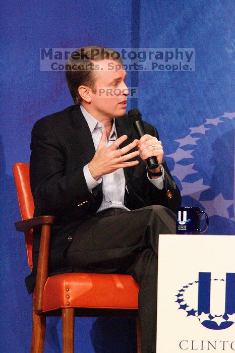 Paul Bell, president of Dell Global Public, at the opening plenary session of the CGIU meeting. Day one of the 2nd Annual Clinton Global Initiative University (CGIU) meeting was held at The University of Texas at Austin, Friday, February 13, 2009.
Filename: SRM_20090213_17240405.jpg
Aperture: f/5.6
Shutter Speed: 1/160
Body: Canon EOS-1D Mark II
Lens: Canon EF 300mm f/2.8 L IS