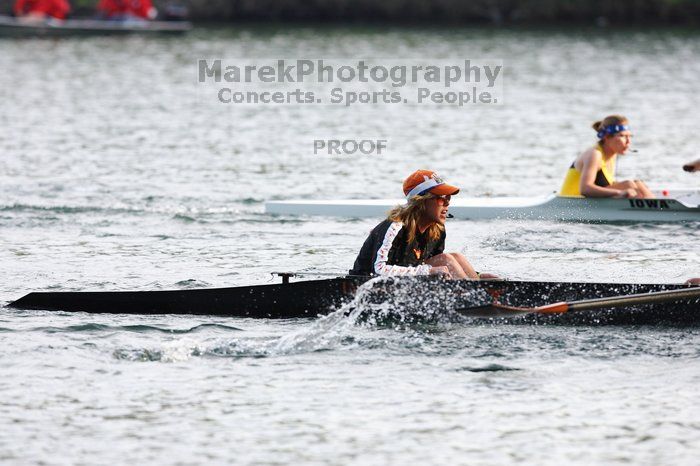The Texas Rowing second novice eight team, with coxswain Emma Dirks, Sharon Dietz, Lucia Babar, Kait Postle, Ashley Hiatt, Andrea Janowski, Madonna Bregon, Daryn Ofczarzak and Dani Mohling, finished with a time of 7:34.5, defeating Iowa which completed the race in 7:35.6. This was the second session of the Longhorn Invitational, Saturday morning, March 21, 2009 on Lady Bird Lake. They won a total of three races over the weekend.
Filename: SRM_20090321_09351449.jpg
Aperture: f/4.0
Shutter Speed: 1/1250
Body: Canon EOS-1D Mark II
Lens: Canon EF 300mm f/2.8 L IS