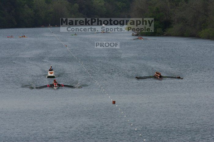 The Texas Rowing second varsity eight team finished with a time of 7:29.5, losing to Wisconsin, which completed the race in 7:15.5. This was the third session of the Longhorn Invitational, Saturday afternoon, March 21, 2009 on Lady Bird Lake.
Filename: SRM_20090321_16271913.jpg
Aperture: f/8.0
Shutter Speed: 1/1600
Body: Canon EOS-1D Mark II
Lens: Canon EF 300mm f/2.8 L IS