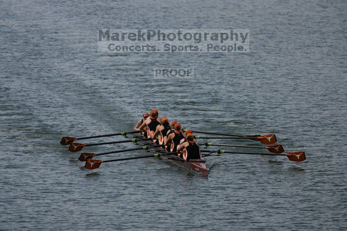 The Texas Rowing second varsity eight team finished with a time of 7:29.5, losing to Wisconsin, which completed the race in 7:15.5. This was the third session of the Longhorn Invitational, Saturday afternoon, March 21, 2009 on Lady Bird Lake.
Filename: SRM_20090321_16282320.jpg
Aperture: f/4.0
Shutter Speed: 1/5000
Body: Canon EOS-1D Mark II
Lens: Canon EF 300mm f/2.8 L IS