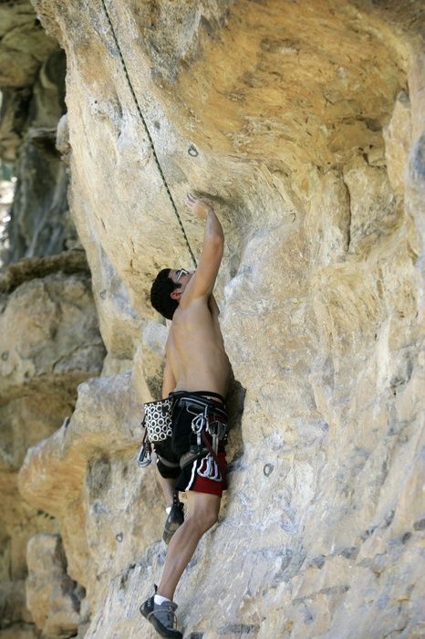 Chris Bottaro on Diving for Rocks (5.10d). It was another long day of rock climbing at Seismic Wall on Austin's Barton Creek Greenbelt, Sunday, June 090607, 2009.
Filename: SRM_20090607_13540608.jpg
Aperture: f/4.0
Shutter Speed: 1/500
Body: Canon EOS-1D Mark II
Lens: Canon EF 80-200mm f/2.8 L