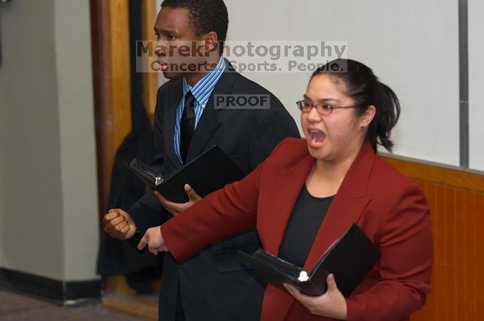 Donald Collier and Sally Rivero rehearse their Duo Interpretation of "Architecture of Loss," by Julia Cho.  The University of Texas' Speech Team will compete in the American Forensic Association�s National Individual Events Tournament (AFA NIET) in Gainesv

Filename: SRM_20060325_140726_2.jpg
Aperture: f/3.5
Shutter Speed: 1/160
Body: Canon EOS 20D
Lens: Canon EF 80-200mm f/2.8 L