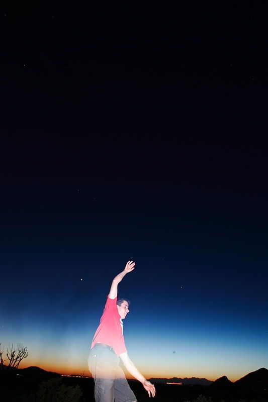 Raanan Robertson slacklining at the Hueco Rock Ranch during the Hueco Tanks Awesome Fest 2010 trip, Friday, May 21, 2010.
Filename: SRM_20100521_21513644.JPG
Aperture: f/8.0
Shutter Speed: 30/1
Body: Canon EOS-1D Mark II
Lens: Canon EF 16-35mm f/2.8 L