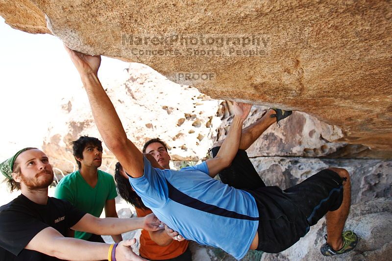 Javier Morales rock climbing on Mexican Chicken (V6) in Hueco Tanks State Park and Historic Site during the Hueco Tanks Awesome Fest 2010 trip, Monday, May 24, 2010.
Filename: SRM_20100524_12194523.JPG
Aperture: f/4.0
Shutter Speed: 1/400
Body: Canon EOS-1D Mark II
Lens: Canon EF 16-35mm f/2.8 L