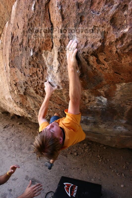 Rock climbing in Hueco Tanks State Park and Historic Site during the Hueco Tanks Awesome Fest 2.0 trip, Saturday, September 04, 2010.

Filename: SRM_20100904_13312207.JPG
Aperture: f/4.0
Shutter Speed: 1/400
Body: Canon EOS 20D
Lens: Canon EF 16-35mm f/2.8 L