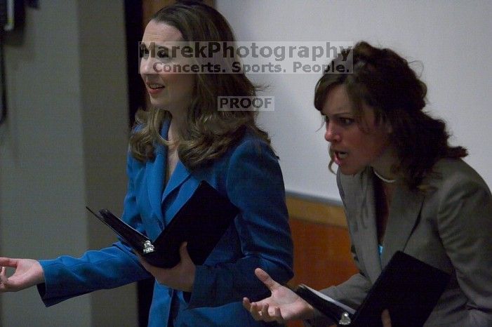 Caetlin Mangan and Mary Kate Raffetto rehearse their Duo Interpretive of Scott Orgon's "China."  The University of Texas' Speech Team will compete in the American Forensic Association�s National Individual Events Tournament (AFA NIET) in Gainesville, Flori

Filename: SRM_20060325_141614_6.jpg
Aperture: f/3.5
Shutter Speed: 1/160
Body: Canon EOS 20D
Lens: Canon EF 80-200mm f/2.8 L