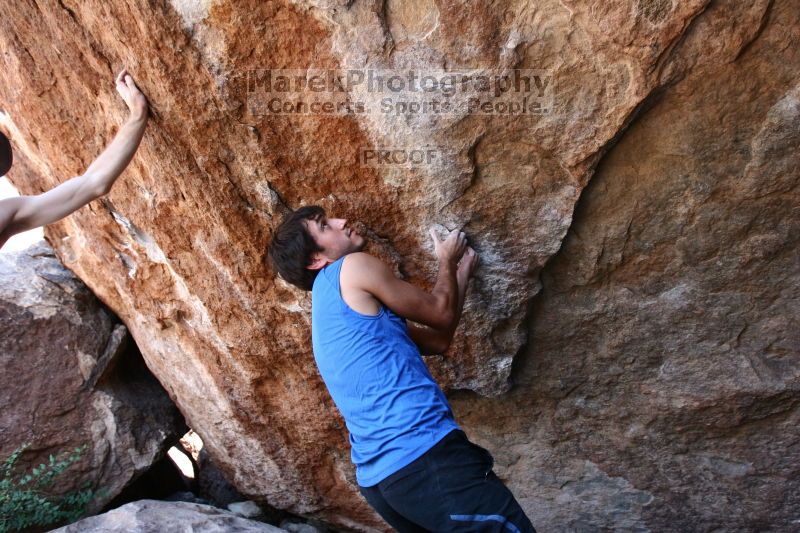 Rock climbing in Hueco Tanks State Park and Historic Site during the Hueco Tanks Awesome Fest 2.0 trip, Saturday, September 04, 2010.

Filename: SRM_20100904_15102053.JPG
Aperture: f/4.0
Shutter Speed: 1/400
Body: Canon EOS 20D
Lens: Canon EF 16-35mm f/2.8 L