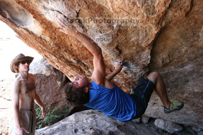 Rock climbing in Hueco Tanks State Park and Historic Site during the Hueco Tanks Awesome Fest 2.0 trip, Saturday, September 04, 2010.

Filename: SRM_20100904_15110958.JPG
Aperture: f/4.0
Shutter Speed: 1/400
Body: Canon EOS 20D
Lens: Canon EF 16-35mm f/2.8 L