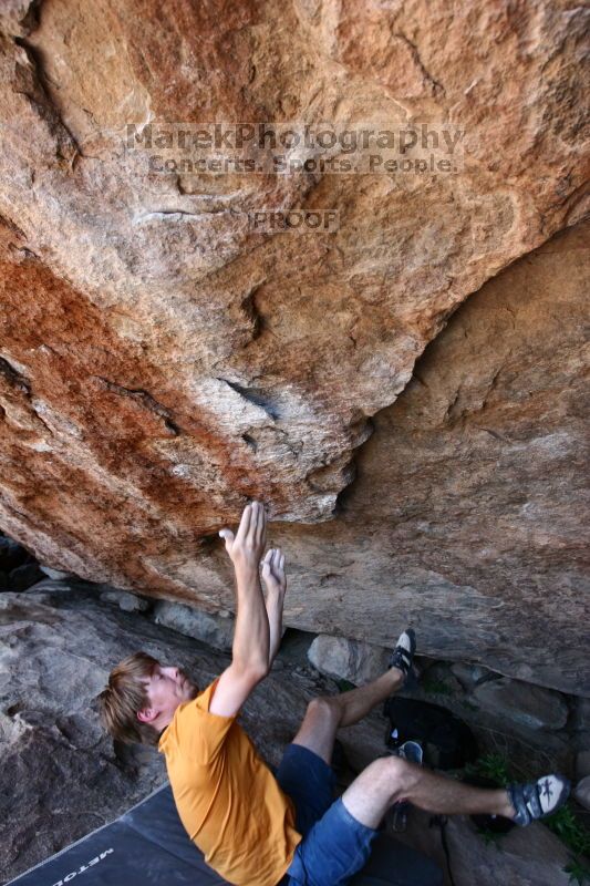 Rock climbing in Hueco Tanks State Park and Historic Site during the Hueco Tanks Awesome Fest 2.0 trip, Saturday, September 04, 2010.

Filename: SRM_20100904_15150661.JPG
Aperture: f/4.0
Shutter Speed: 1/400
Body: Canon EOS 20D
Lens: Canon EF 16-35mm f/2.8 L